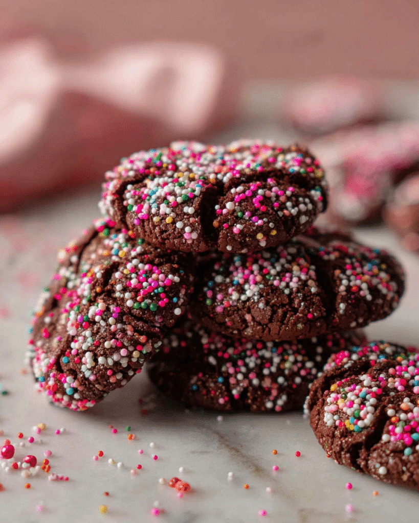 Crinkle Chocolate Cookies with Sprinkles: 7 Irresistible Bites!