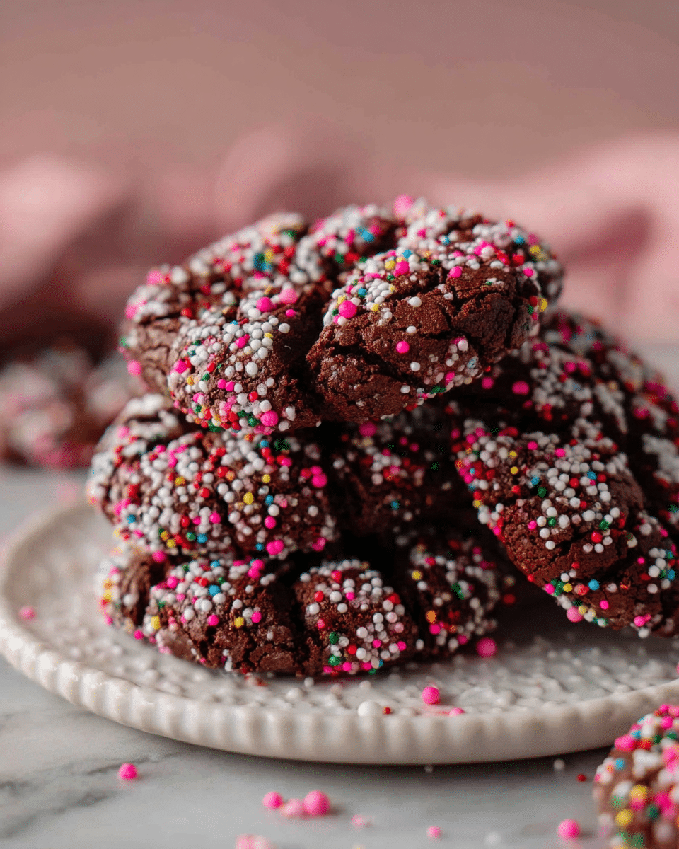 Crinkle Chocolate Cookies with Sprinkles: 7 Irresistible Bites!