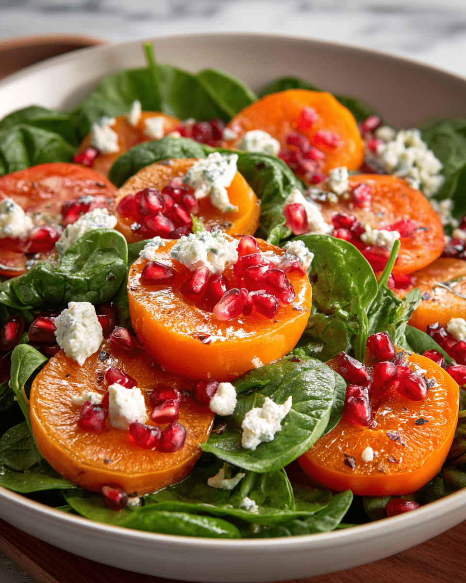 Spinach Persimmon Salad: A Tangy Gourmet Delight