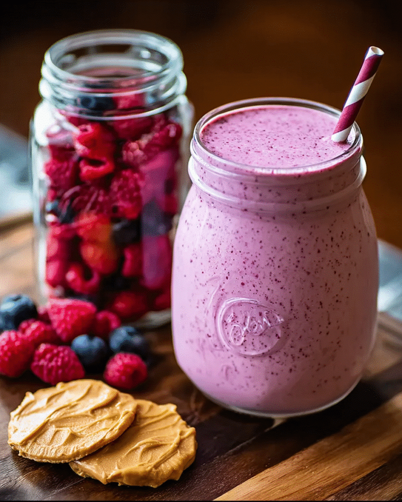 Peanut Butter & Jelly Protein Smoothie: Power Up Fast!