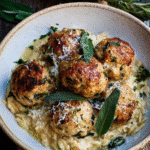 Baked Sage Chicken Meatballs: A Creamy Orzo Dream