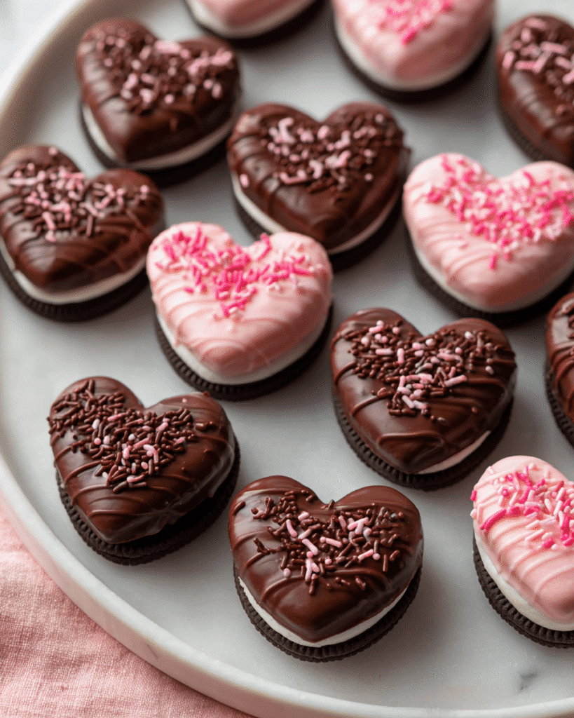 Heart-Shaped Chocolate-Dipped Oreos: Easy Sweet Treat!