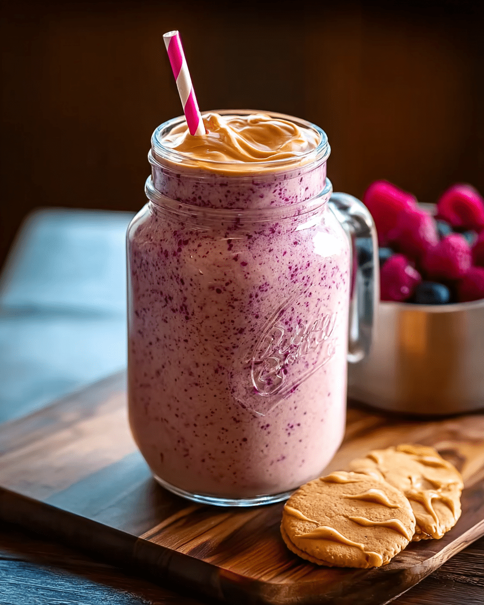 Peanut Butter & Jelly Protein Smoothie: Power Up Fast!