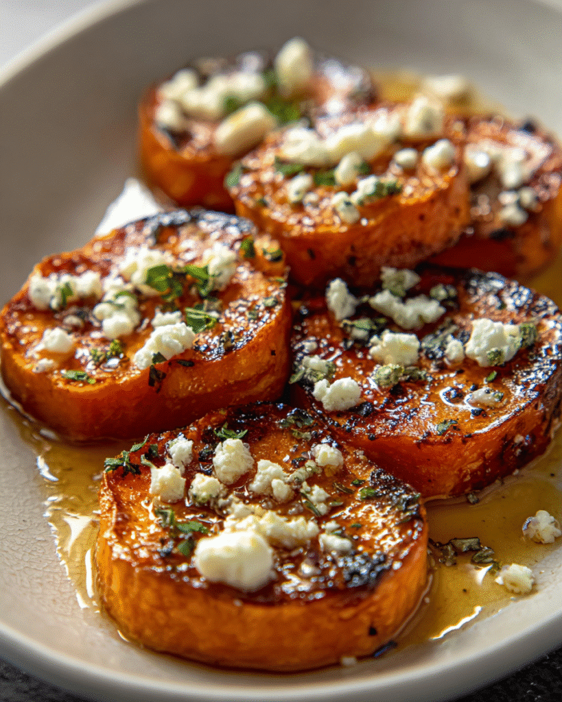How to Make Roasted Sweet Potato Rounds with Honey & Feta Perfection