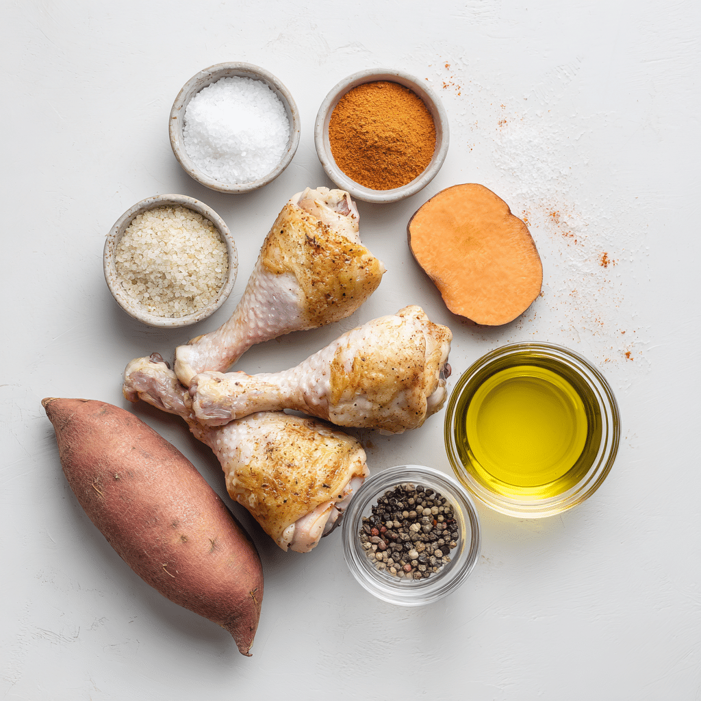 Baked Chicken Drumsticks: Crispy Sweet Potato Fries Delight!