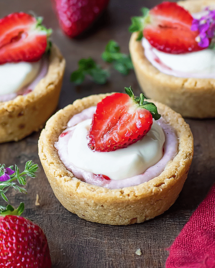 Strawberry Cheesecake Cookie Cups: Heavenly Bite-Sized Bliss!