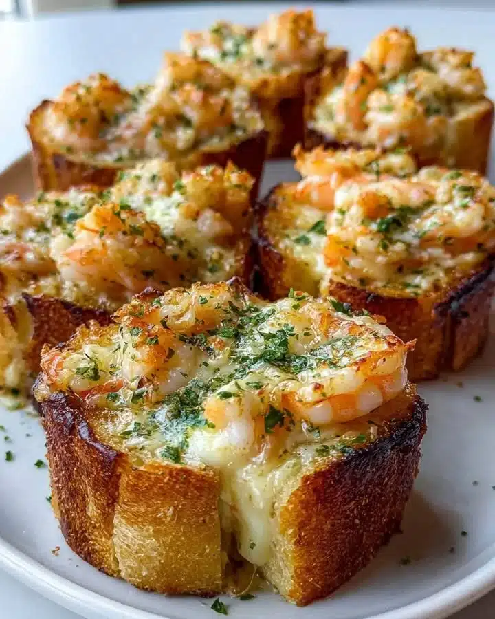 Crabby Shrimp-Stuffed Garlic Bread Bombs
