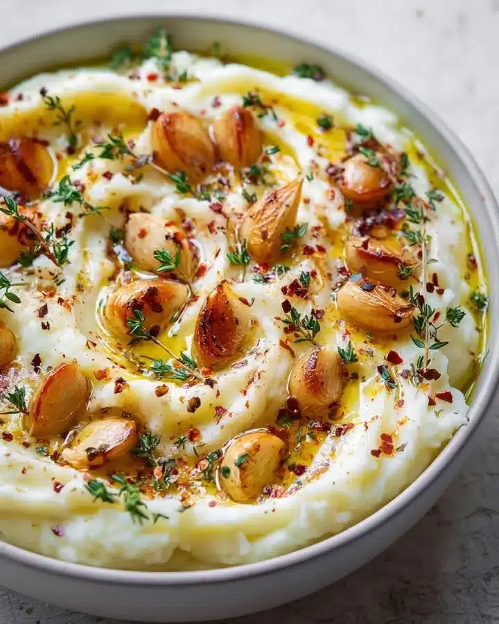 Creamy Mashed Potatoes with Roasted Garlic