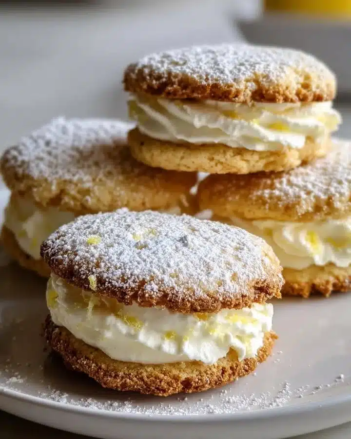 Limoncello Ricotta Cookie Sandwiches with Mascarpone
