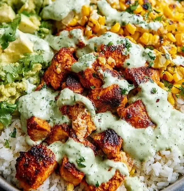 Street Corn Chicken Rice Bowl