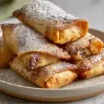 Crispy air fryer banana egg rolls served on a plate with dipping sauce