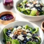 Delicious Easter Spring Salad with goat cheese and fresh vegetables