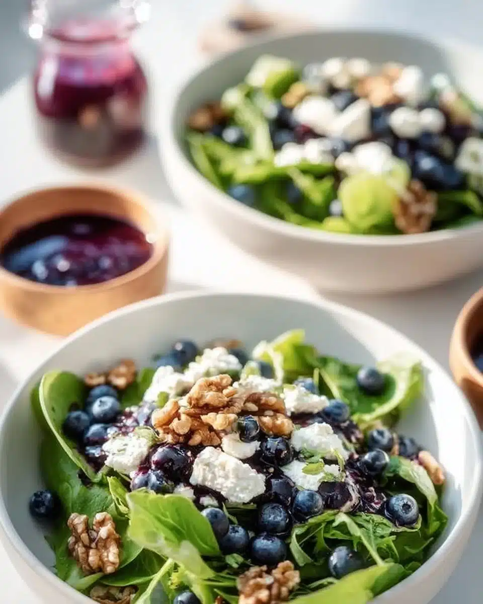 Delicious Easter Spring Salad with goat cheese and fresh vegetables