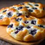 Cottage cheese blueberry cloud bread, a light and fluffy low-carb recipe