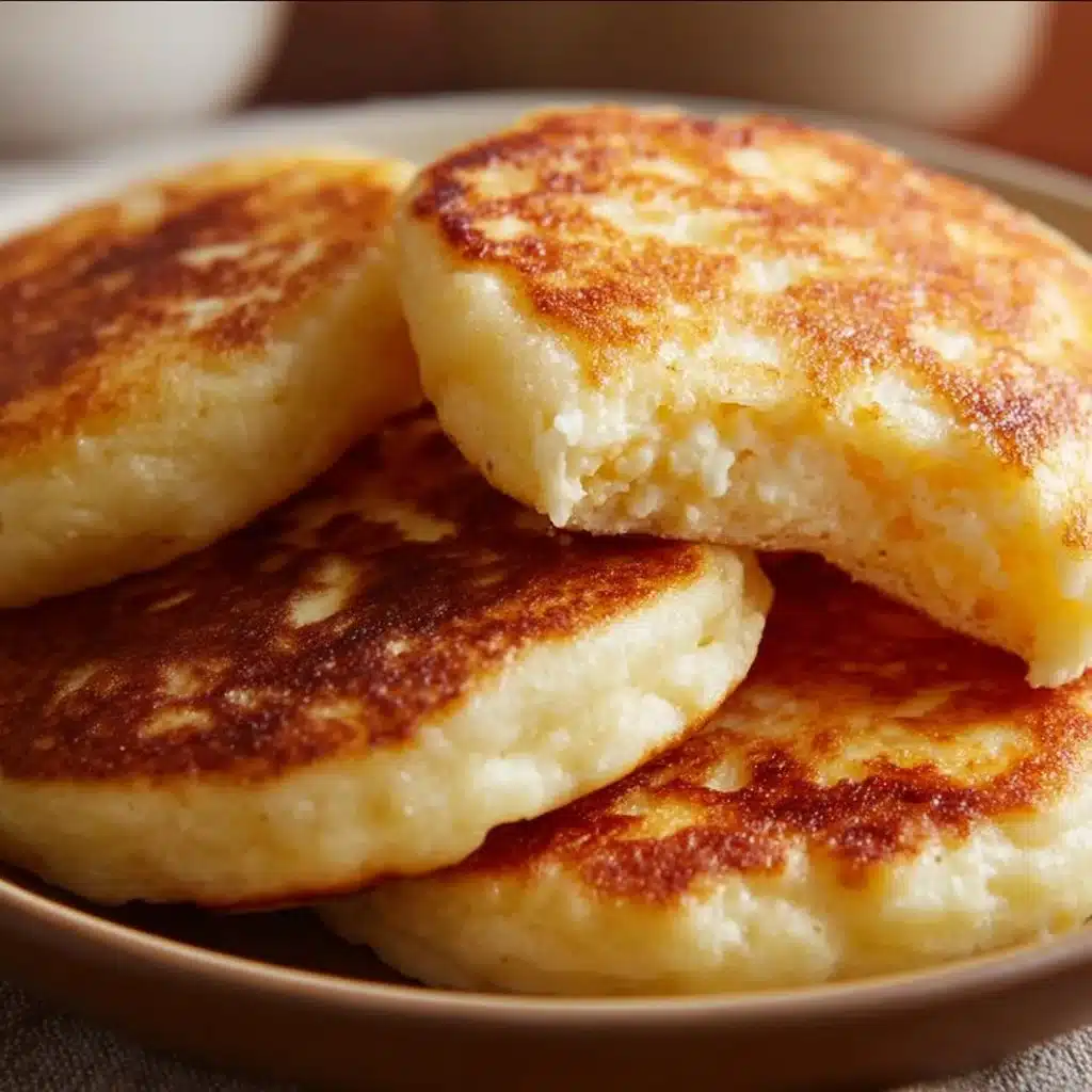 Delicious Cottage Cheese Hot Cakes served with syrup and fruit