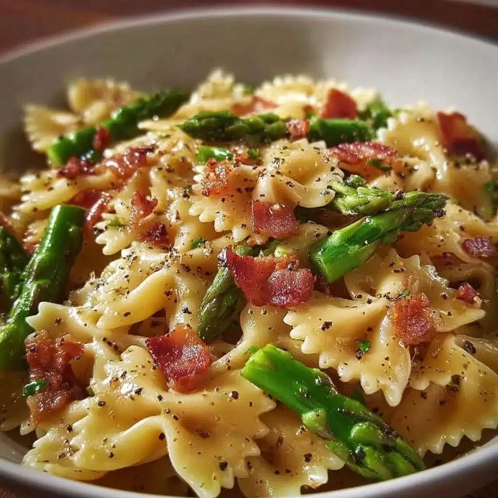 Creamy pasta dish featuring fresh asparagus and a rich sauce