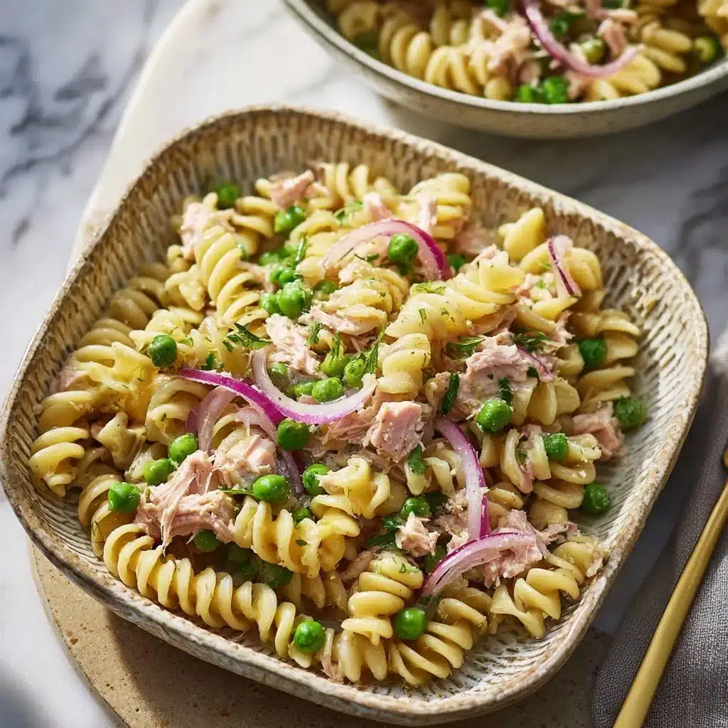 Dill Tuna Pasta Salad featuring fresh ingredients and vibrant colors