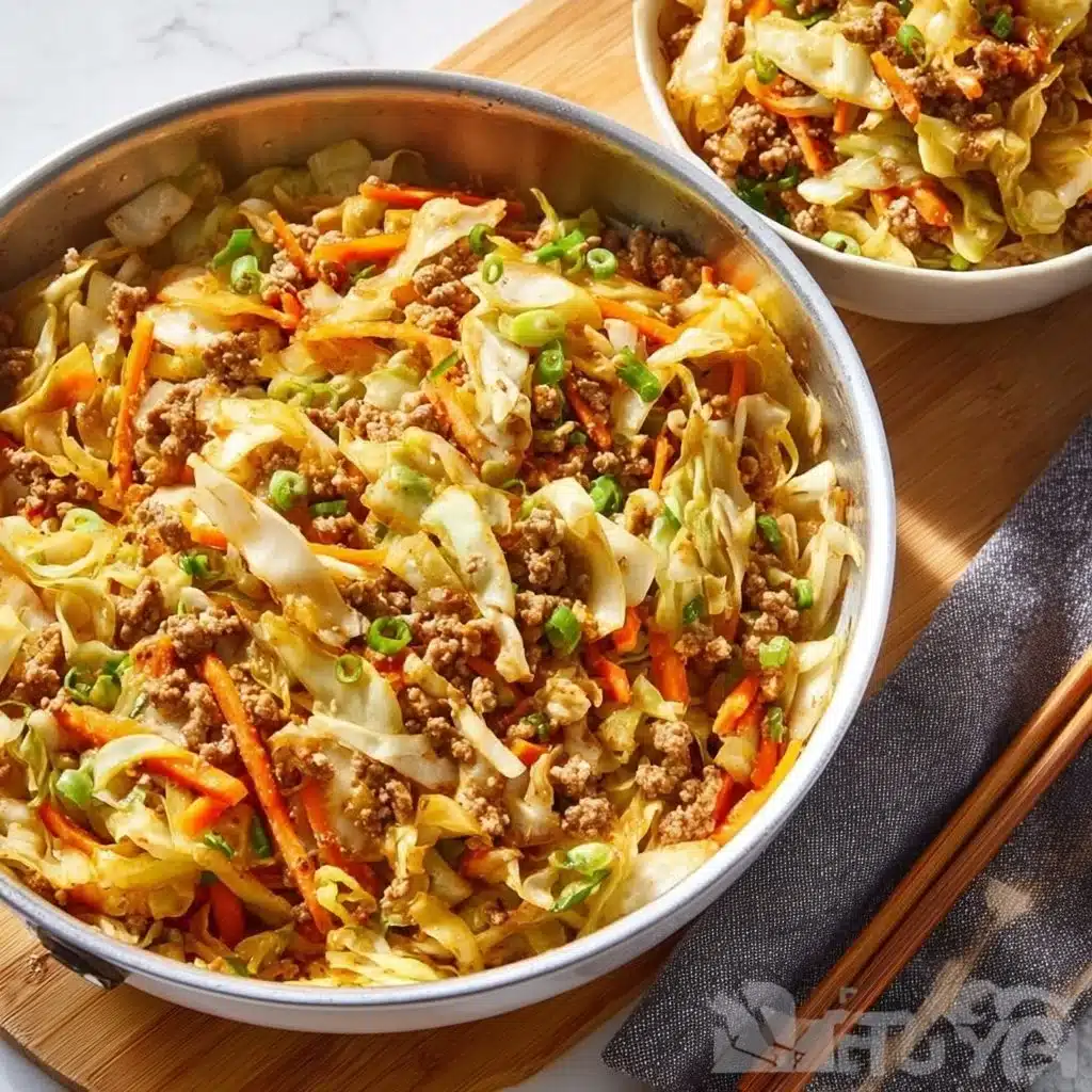 Delicious Egg Roll in a Bowl featuring fresh vegetables and savory flavors
