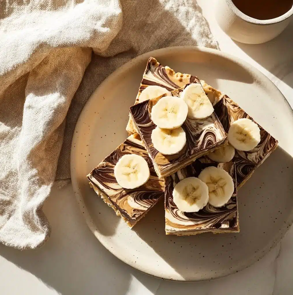 Frozen peanut butter chocolate Greek yogurt bark topped with nuts and granola