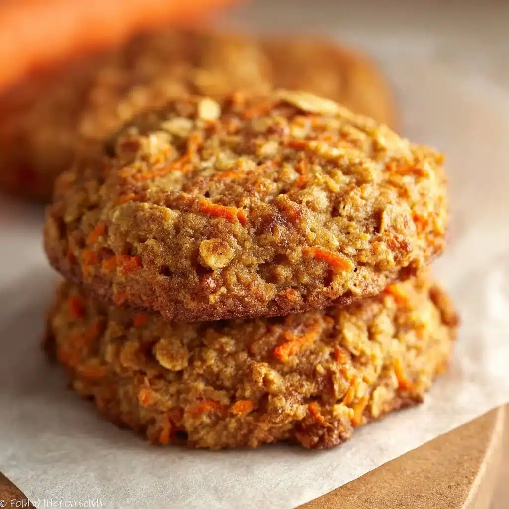Healthy carrot cake oatmeal cookies with nuts and raisins on a plate