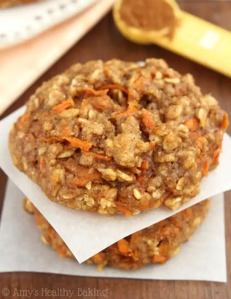 Healthy Carrot Cake Oatmeal Cookies