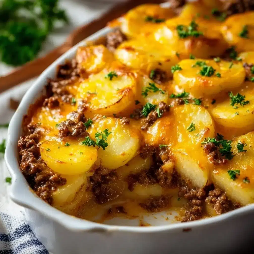 Delicious Hobo Casserole served in a rustic dish with vegetables and meat