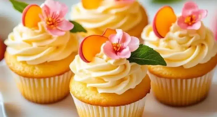 Honey Peach Cream Cheese Cupcakes