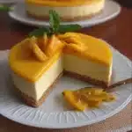 Delicious Mango Mousse Cake with fresh mango topping and creamy texture