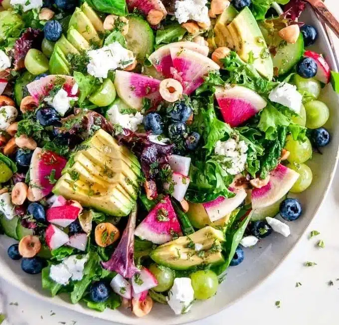 Rainbow Spring Salad with Champagne Vinaigrette