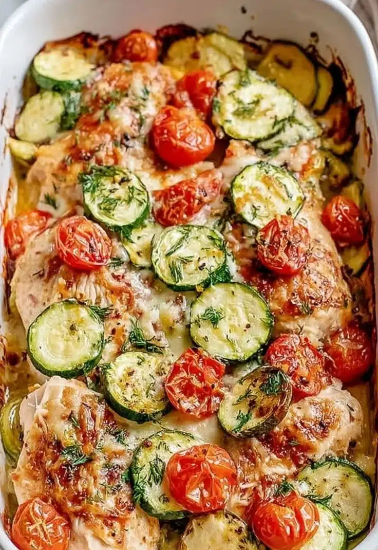 Sheet Pan Mediterranean Chicken and Zucchini