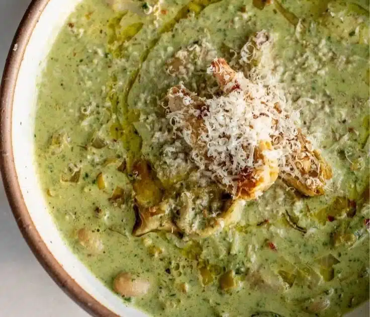 Spinach Artichoke White Bean Soup