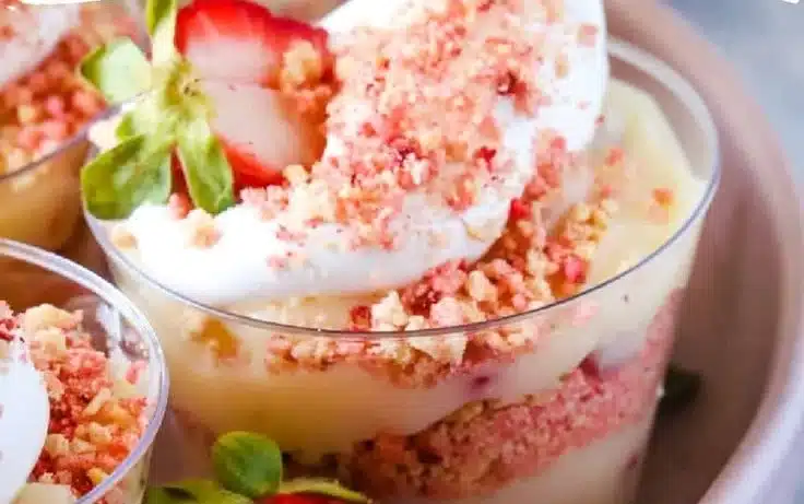 Strawberry Shortcake Pudding Cups