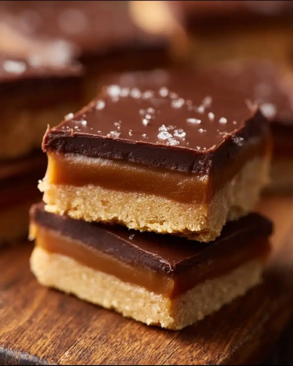 Delicious Twix Cookie Bars featuring cookie base, caramel, and chocolate layers.