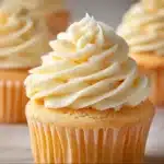 Delicious vanilla cupcakes topped with smooth buttercream frosting