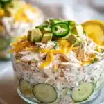 Lemon Pepper Ranch Chicken Cottage Cheese Bowl with fresh ingredients