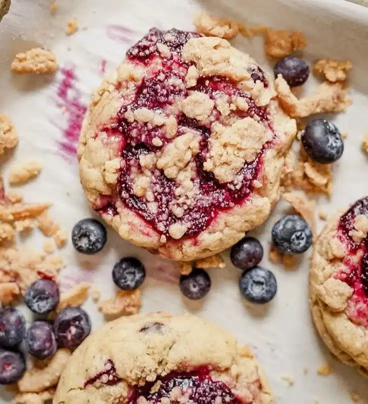 Browned Butter Blueberry Cookies