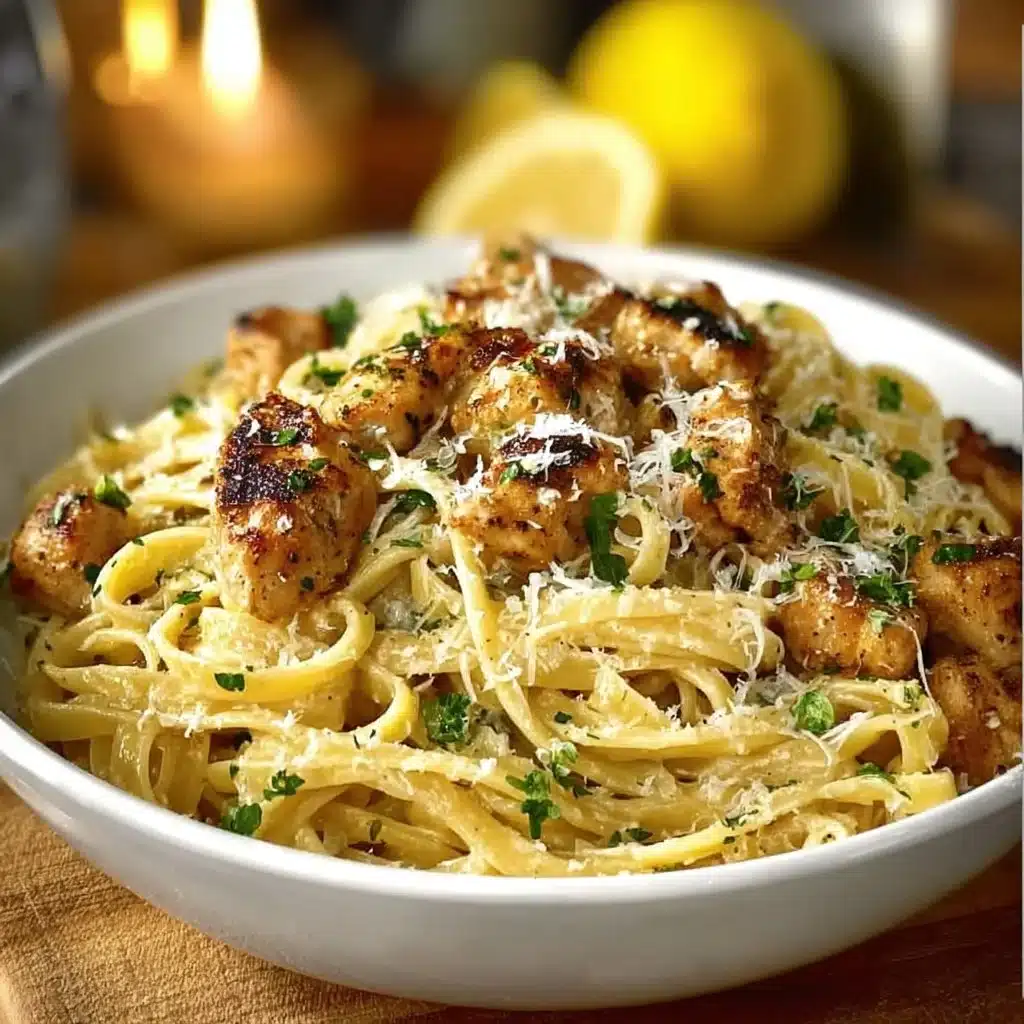 Delicious Cowboy Butter Chicken Linguine with creamy sauce and herbs
