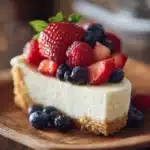 Delicious Easy No Bake Cheesecake topped with fresh berries
