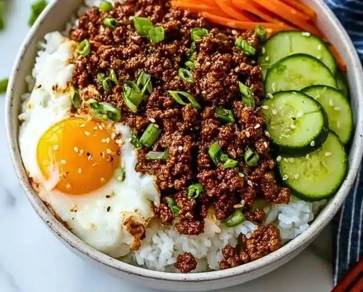 Quick & Easy Korean Ground Beef Bowl