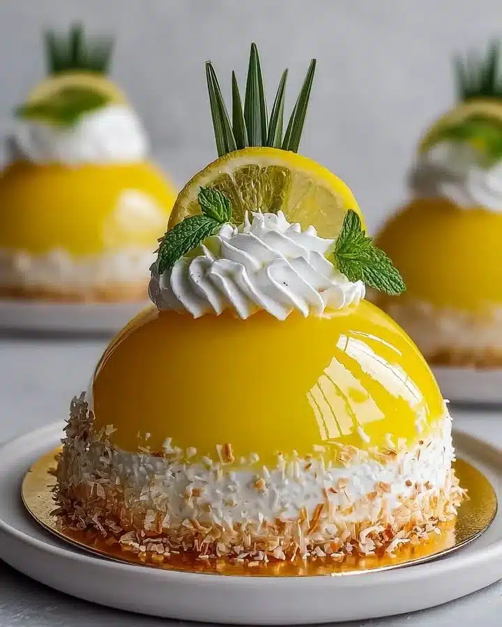 Tropical Pineapple Coconut Mirror Domes