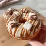 White Kinder Bueno Donuts topped with chocolate and hazelnut cream