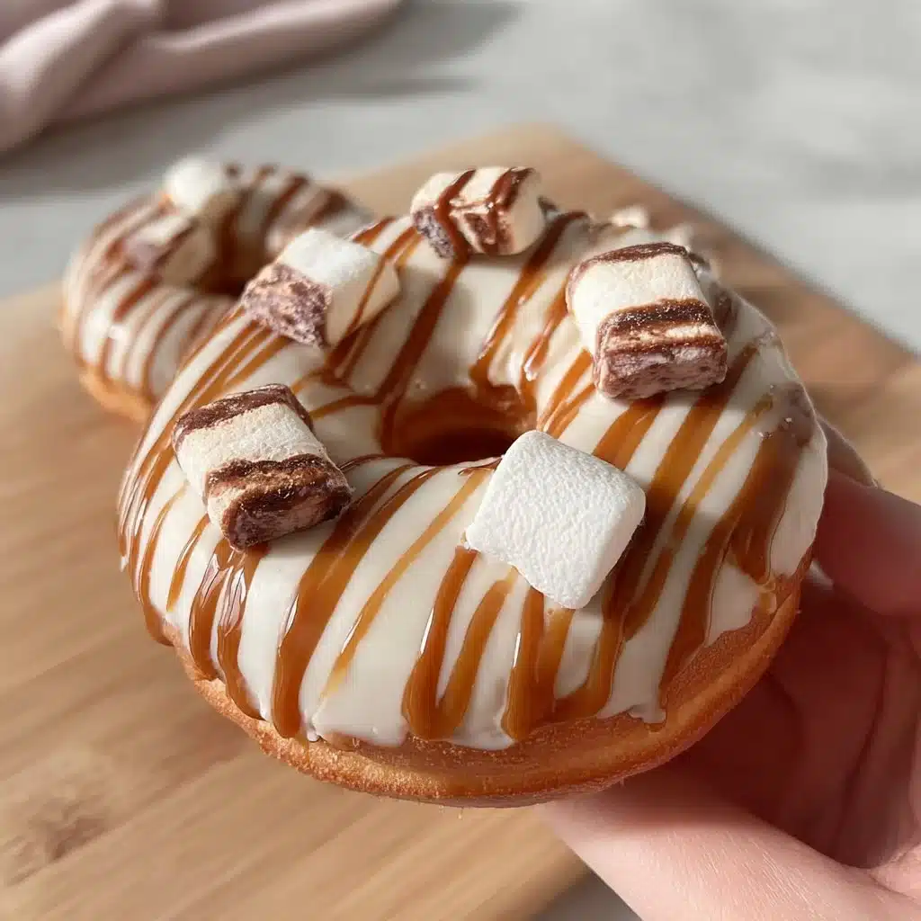 White Kinder Bueno Donuts topped with chocolate and hazelnut cream