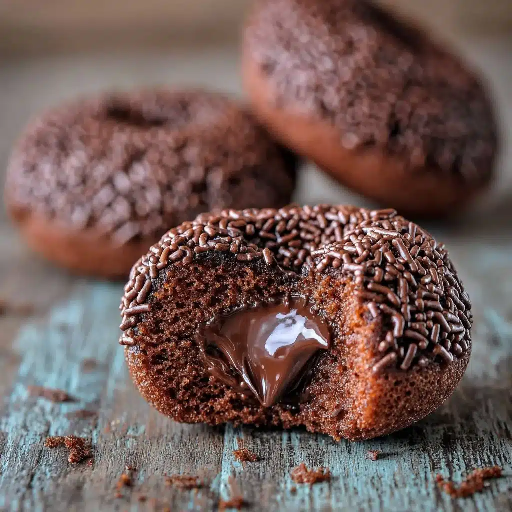 Decadent chocolate overload doughnuts topped with rich chocolate glaze.