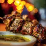 Delicious Greek chicken skewers marinated and grilled to perfection