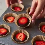 Healthy strawberry peanut butter cups made with natural ingredients