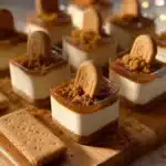 No-bake Lotus Biscoff dessert cups topped with crushed cookies
