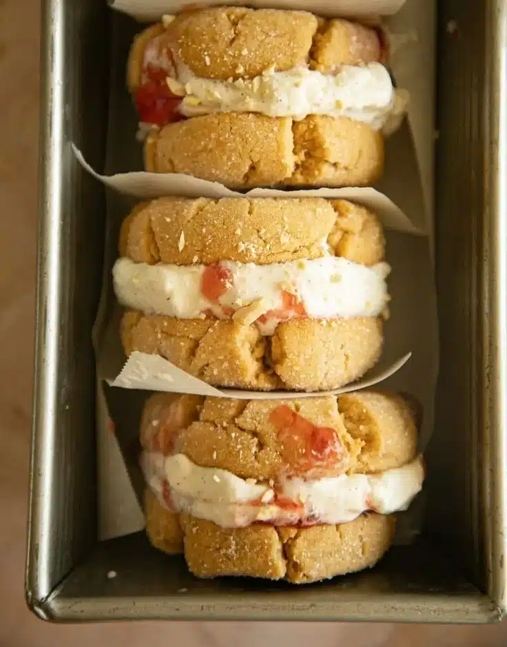 Peanut Butter & Jelly Ice Cream Sandwiches