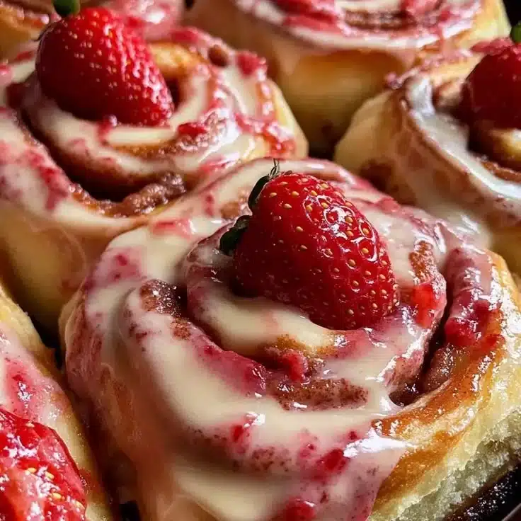 Strawberry Cheesecake Cinnamon Rolls